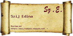 Szij Edina névjegykártya